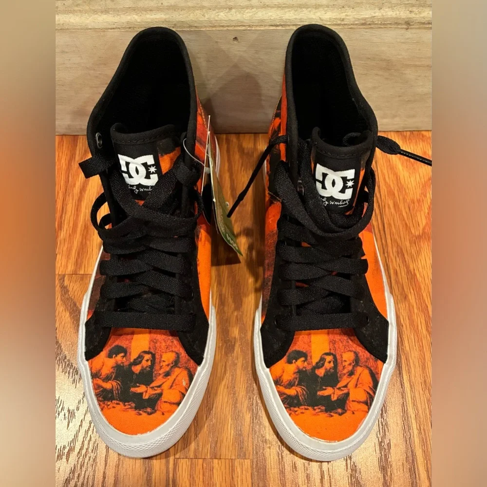 DC Shoes Andy Warhol Last Supper Manual Hi NWT Mens 6 Blk/Org High Top Sneakers